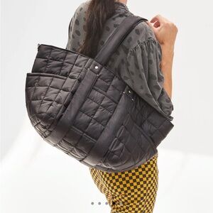 Clare V Le box tote sportif black puffer quilted shoulder bag